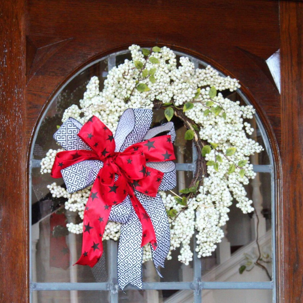 The Classic Red And White Rope Wreath — First Harbor Company